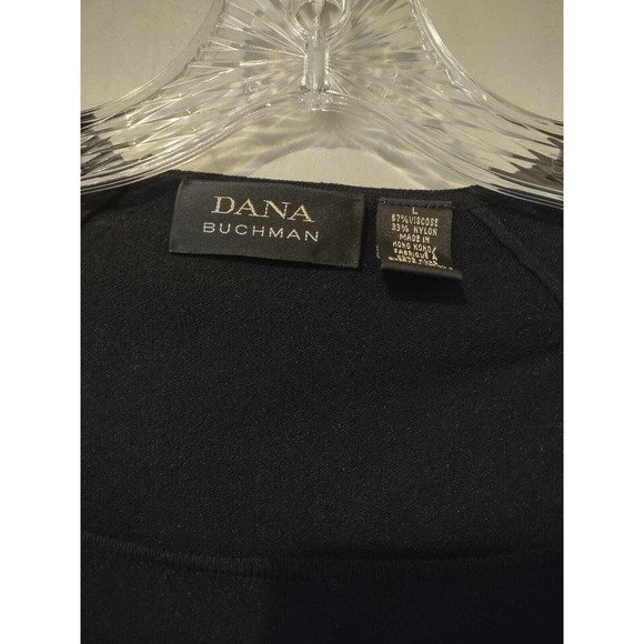 Dana Buchman Black Square Neck 3/4 Sleeve Top Size Large - Picture 2 of 3